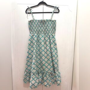 Roller Rabbit Tatum Dress in Jemina Turquoise with Metallic Gold